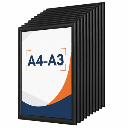 Lot de 10 Cadres Clic-Clac Aluminium Noir