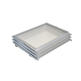 Porte-Brochures Pliable Double Face 6x A4 Argent bacs acrylique en situation