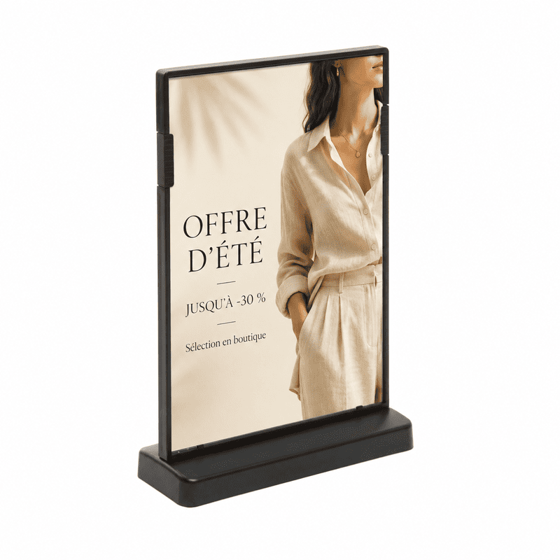 Porte-Menu de Table en T Noir en situation