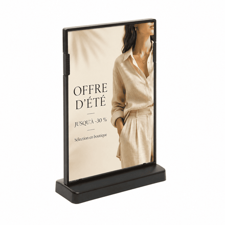 Porte-Menu de Table en T Noir en situation