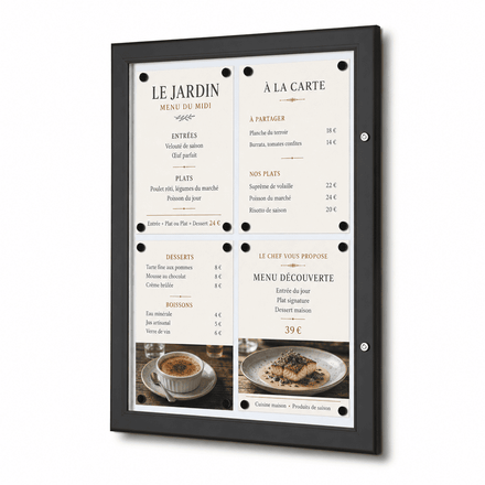 Porte-Menu Restaurant Mural 4 x A4 Standard
