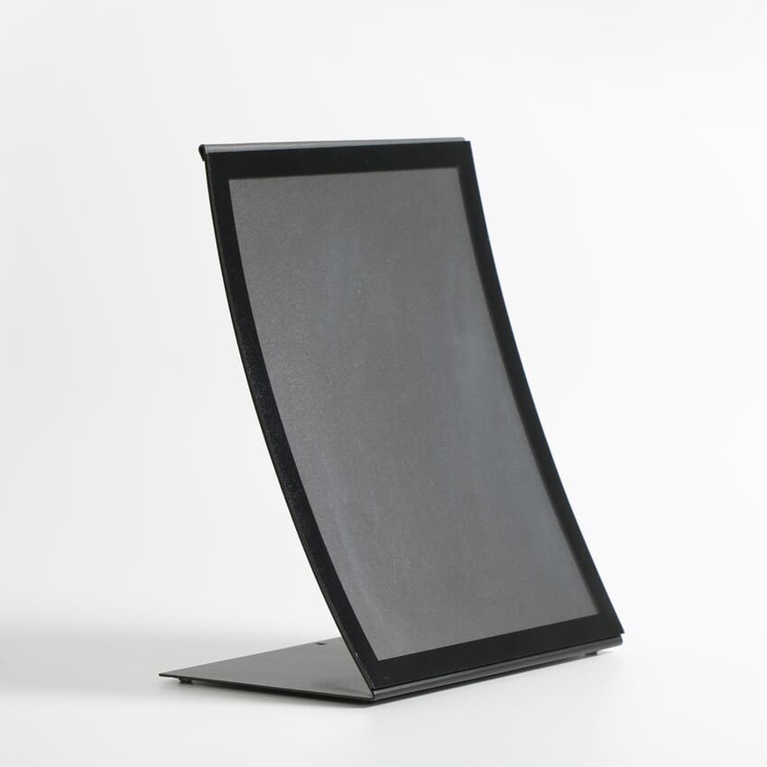 Présentoir de Table Incurvé Magnétique A4 Portrait Noir