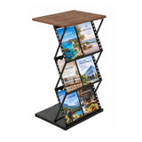 Pupitre Porte-Brochures Pliable A4 6 x A4 Aspect Bois