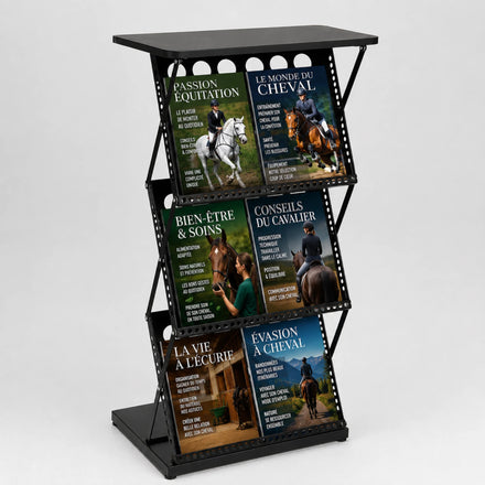 Pupitre Porte-Brochures Pliable A4 6 x A4 Noir