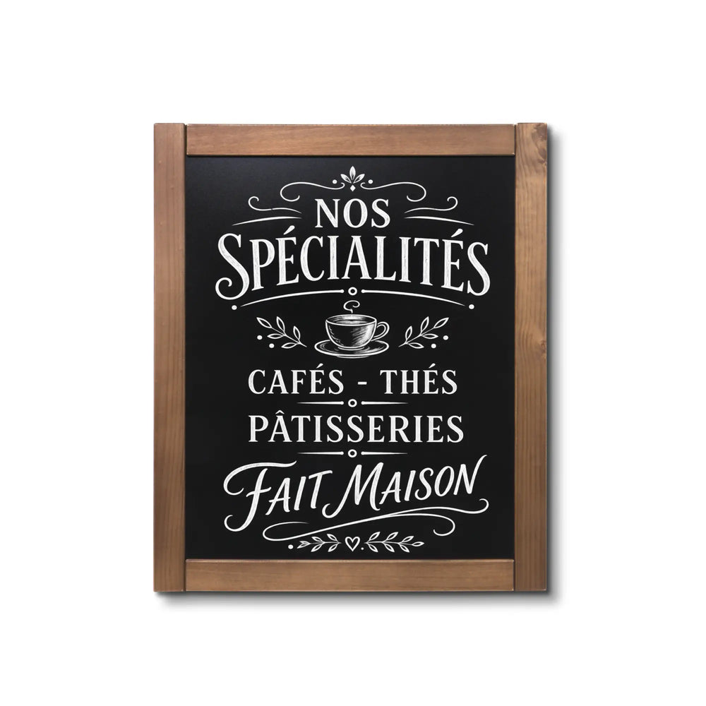 Tableau Ardoise Mural en Bois 500 x 600 mm Bois Clair