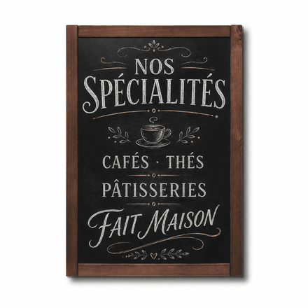 Tableau Ardoise Mural en Bois Bois Foncé