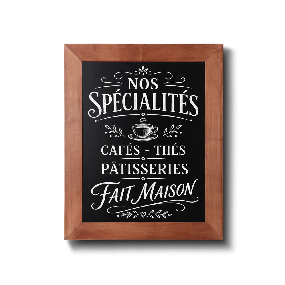 Tableau Ardoise Mural en Bois Premium 300 x 400 mm Bois Clair