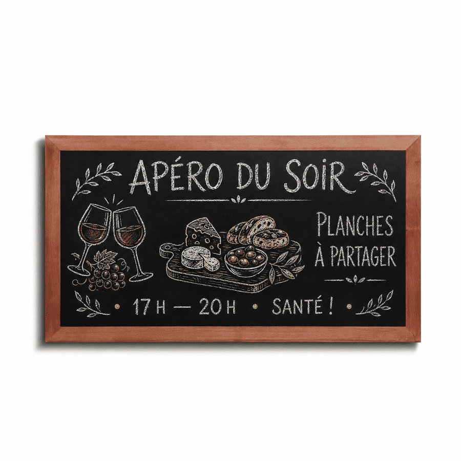 Tableau Ardoise Mural en Bois Premium 560 x 1000 mm Bois Clair
