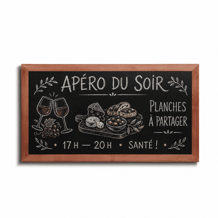 Tableau Ardoise Mural en Bois Premium 560 x 1000 mm Bois Clair