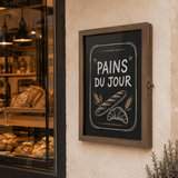 Vitrine Ardoise en Bois A3 en situation