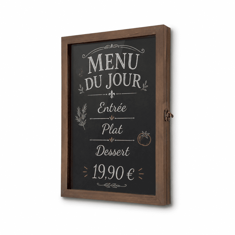 Vitrine Ardoise en Bois A3