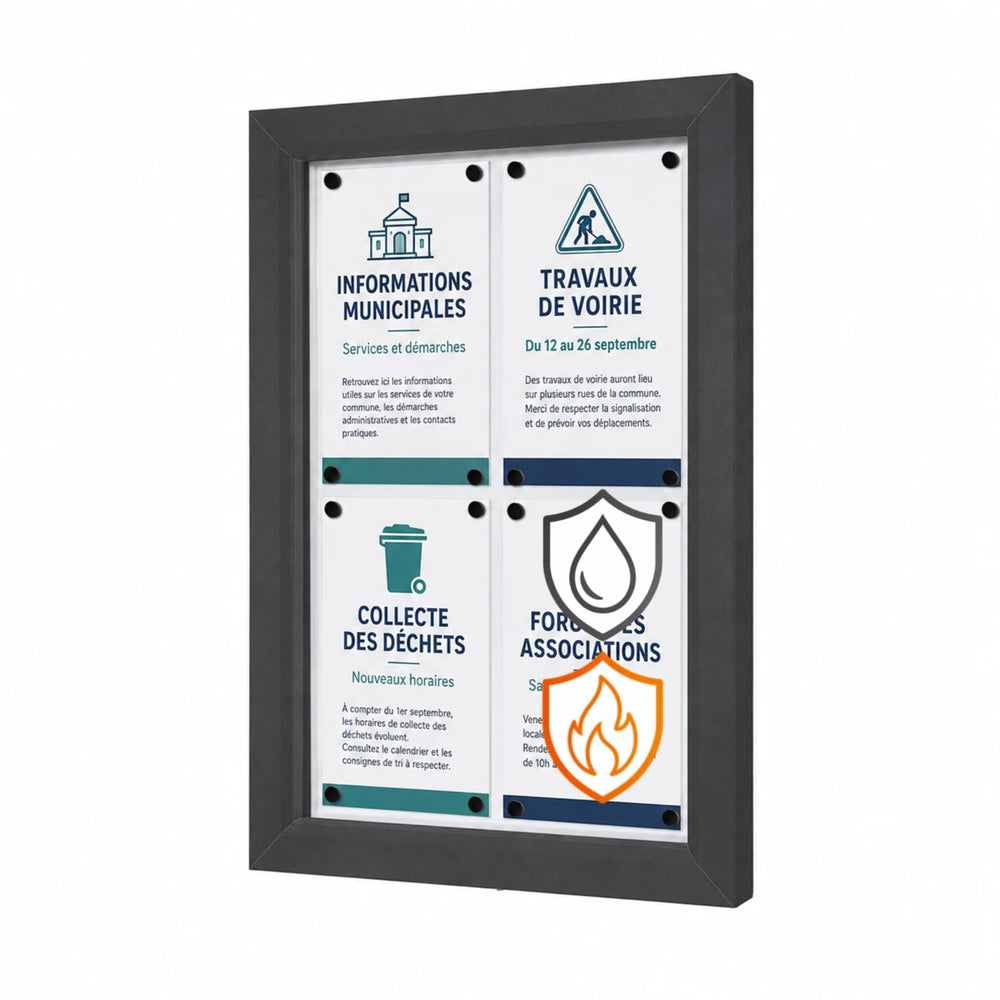 Vitrine d'Affichage Extérieure Verrouillable 4 x A4 Anthracite