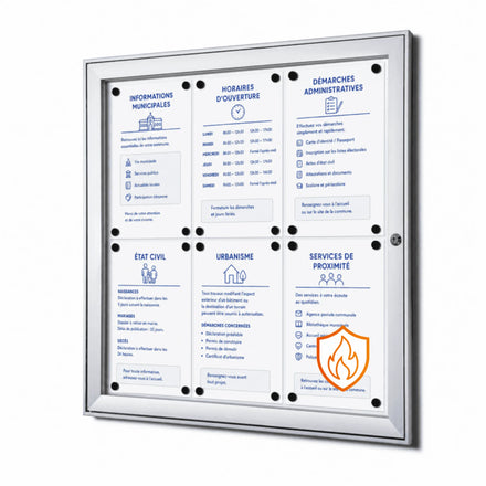 Vitrine d'Affichage Verrouillable 6 x A4 Argent